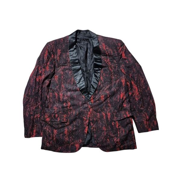 After Six Rudofker Vintage Red Tuxedo Blazer 40 Short - Picture 1 of 14